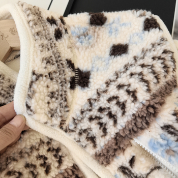 Jakarda divpusējā vilnas fleece veste ar rāvējslēdzēju, augsts apkaklis, režģa raksts, blīvs siltuma slānis