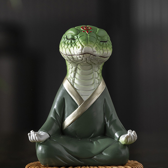 Декоративна лисица-фигура от смола в зен стил, бонсай-декор за градина, балкон и кола