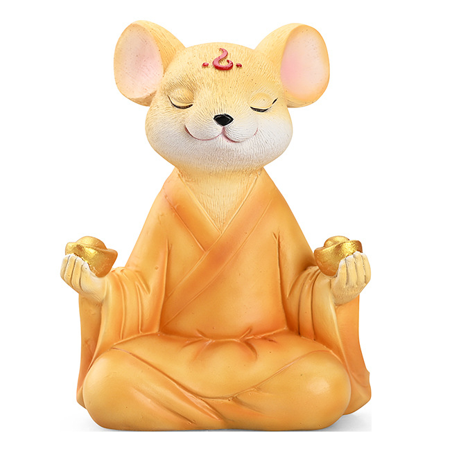 Декоративна лисица-фигура от смола в зен стил, бонсай-декор за градина, балкон и кола