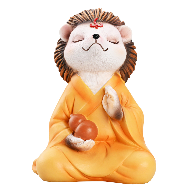 Декоративна лисица-фигура от смола в зен стил, бонсай-декор за градина, балкон и кола