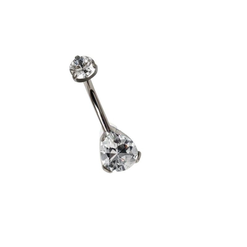 G23 titāna sakausējums, ūdens pilienu formas nabas pīrsings ar cirkoniju