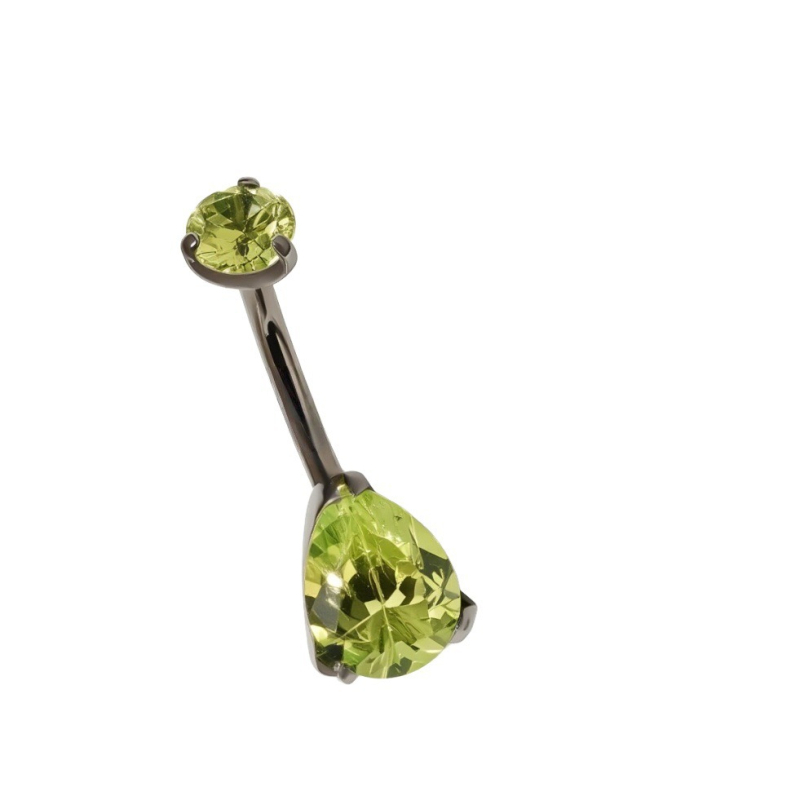 G23 titāna sakausējums, ūdens pilienu formas nabas pīrsings ar cirkoniju