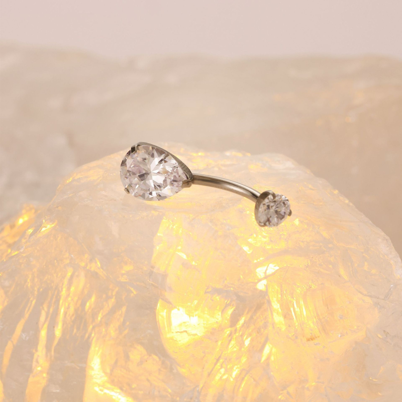 G23 titāna sakausējuma nabass gredzens, ģeometrisks dizains, unisex titāna juvelierizstrādājums