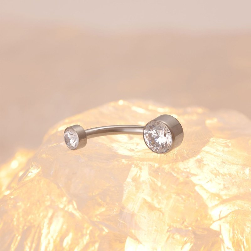 G23 titāna sakausējuma nabass gredzens, ģeometrisks dizains, unisex titāna juvelierizstrādājums