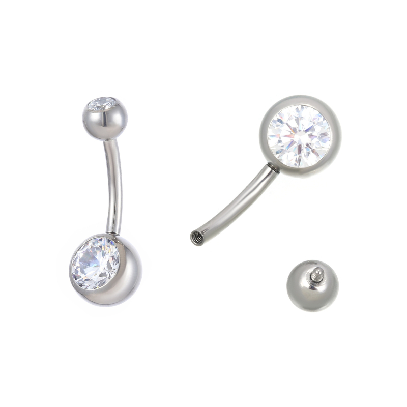 G23 titāna sakausējuma nabass gredzens, ģeometrisks dizains, unisex titāna juvelierizstrādājums