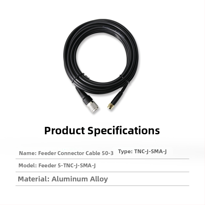 RTK antenas barošanas koaksiālais kabelis, TNC-SMA savienojums, tīrs vara, sēņu galva SYV50-3, fiksēta pamatne