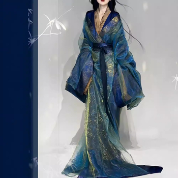 Ženska Hanfu haljina — poliester; glavni materijal 80-90%; sekundarni <30%; kolažni dizajn