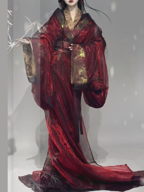 Ženska Hanfu haljina — poliester; glavni materijal 80-90%; sekundarni <30%; kolažni dizajn