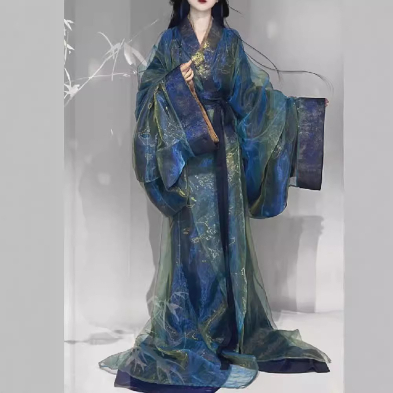 Ženska Hanfu haljina — poliester; glavni materijal 80-90%; sekundarni <30%; kolažni dizajn