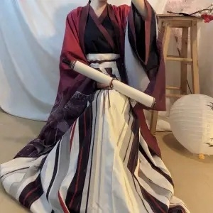 Hanfu - Wei Jin stil, unisex kostim do struka, poliester, printanje i bojanje