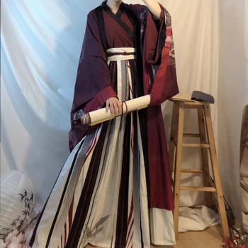 Hanfu - Wei Jin stil, unisex kostim do struka, poliester, printanje i bojanje