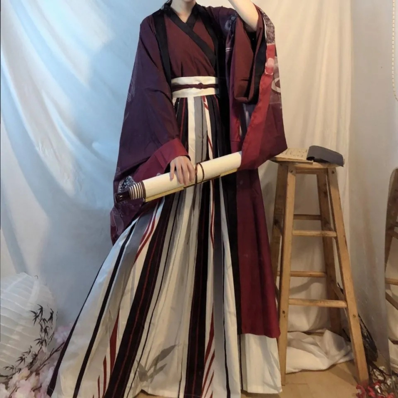 Hanfu - Wei Jin stil, unisex kostim do struka, poliester, printanje i bojanje