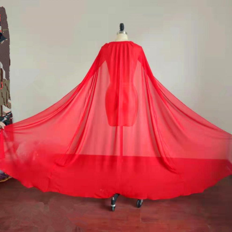 Duga šifonska Hanfu ogrtač s vezivanjem – retro kazališni kostim za žene