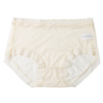 Ženske prozračne čipkaste gaćice sa srednjim strukom, pamuk podstava, jacquard najlonska tkanina