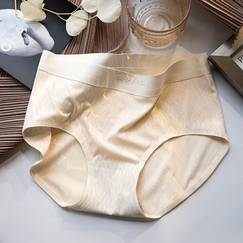 Ženske gaćice od najlona s ice silk, jacquard tkanina, pamuk podstava, srednji struk, prozračne, antibakterijske
