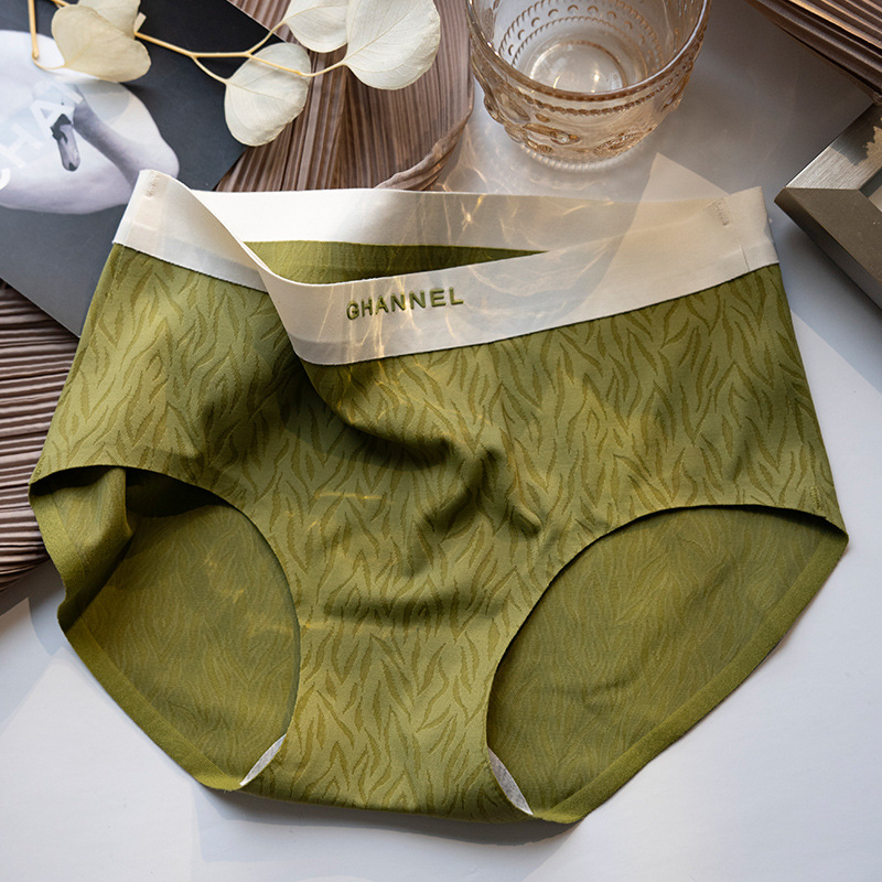 Ženske gaćice od najlona s ice silk, jacquard tkanina, pamuk podstava, srednji struk, prozračne, antibakterijske