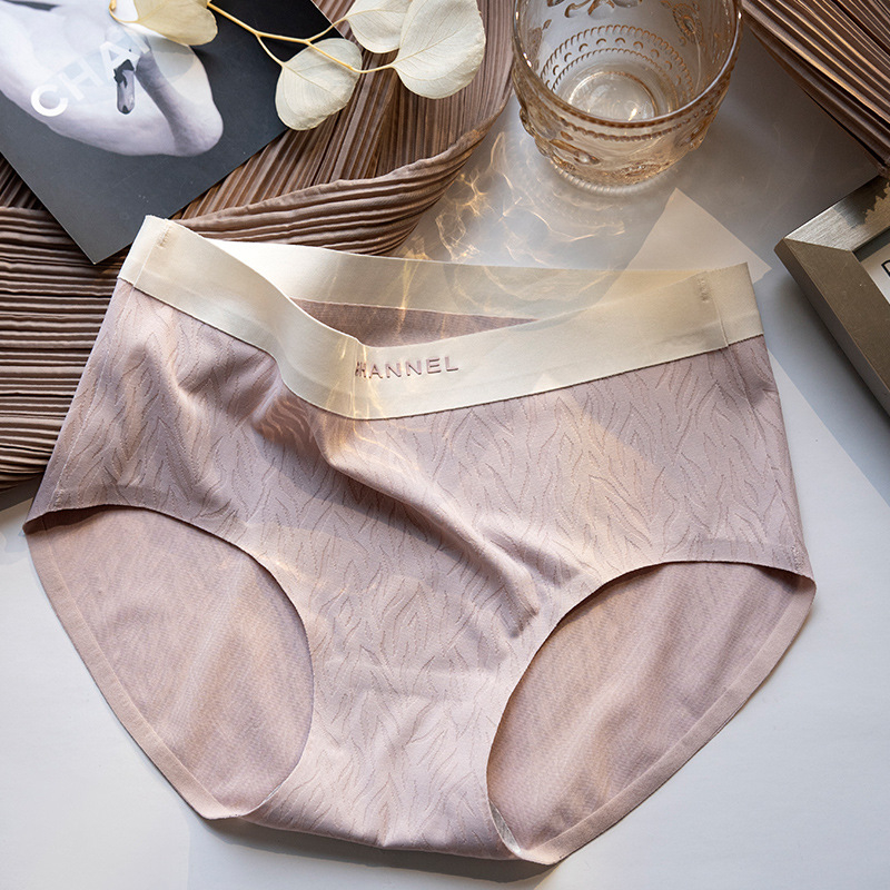 Ženske gaćice od najlona s ice silk, jacquard tkanina, pamuk podstava, srednji struk, prozračne, antibakterijske