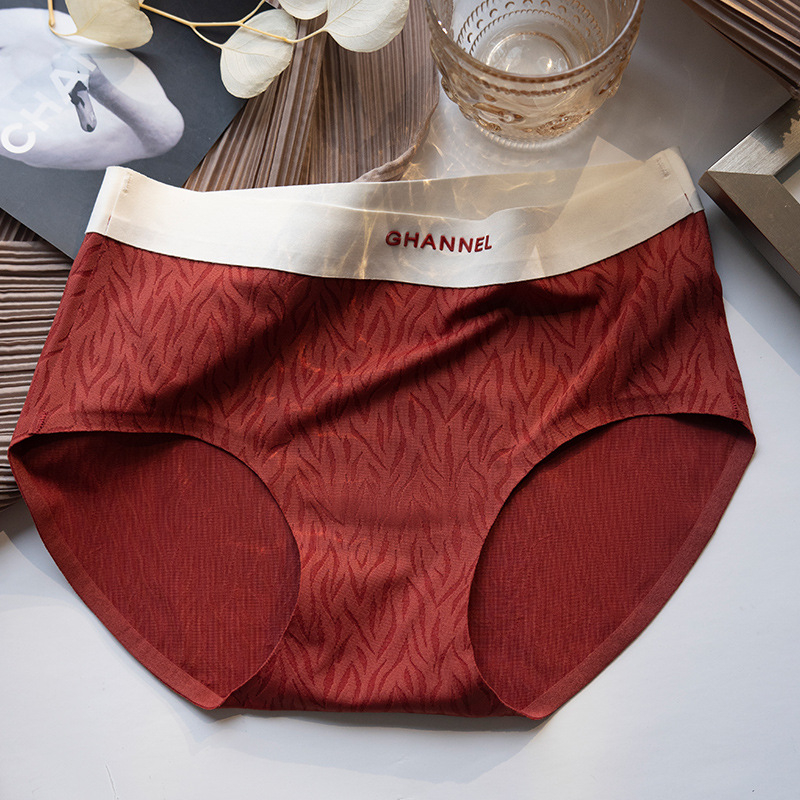 Ženske gaćice od najlona s ice silk, jacquard tkanina, pamuk podstava, srednji struk, prozračne, antibakterijske