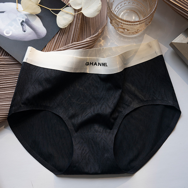 Ženske gaćice od najlona s ice silk, jacquard tkanina, pamuk podstava, srednji struk, prozračne, antibakterijske