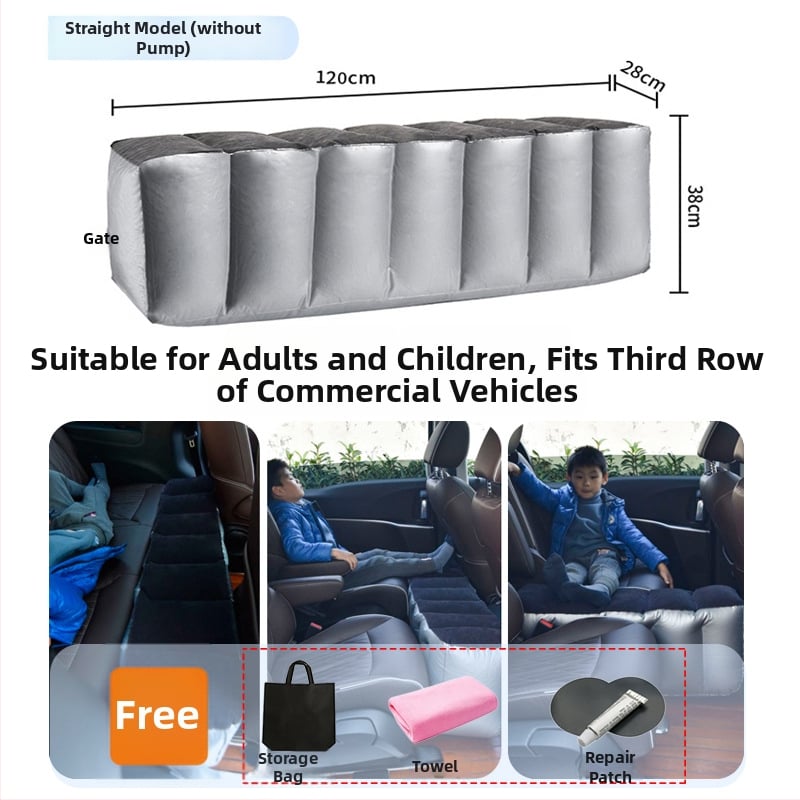 Автомобилно задно надуваемо легло за пътуване - бързо надуване, универсална съвместимост, PVC и флокирана тъкан, максимално натоварване 150 кг