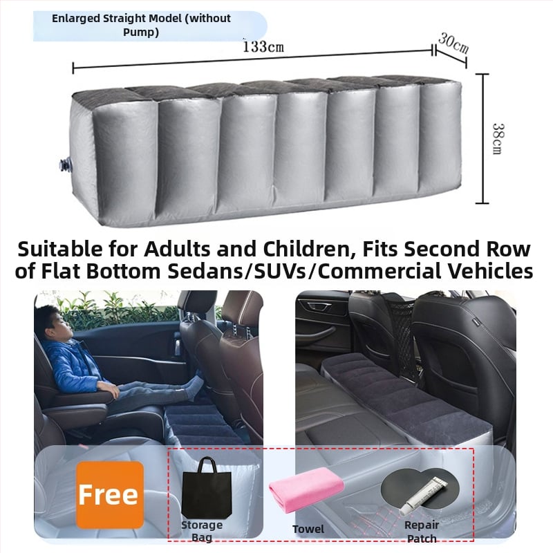 Автомобилно задно надуваемо легло за пътуване - бързо надуване, универсална съвместимост, PVC и флокирана тъкан, максимално натоварване 150 кг
