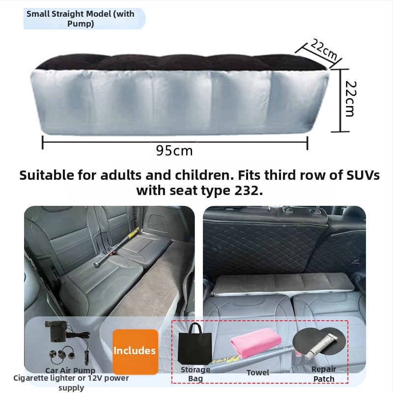 Автомобилно задно надуваемо легло за пътуване - бързо надуване, универсална съвместимост, PVC и флокирана тъкан, максимално натоварване 150 кг