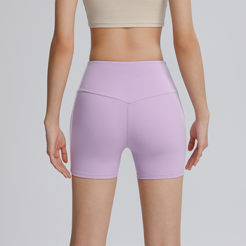 Ženski šorc za vježbanje s dužinom tri četvrtine, brzo se suši, za jogu i fitness; sastav 80% najlona, 20% spandeks; jednostrani spandeks