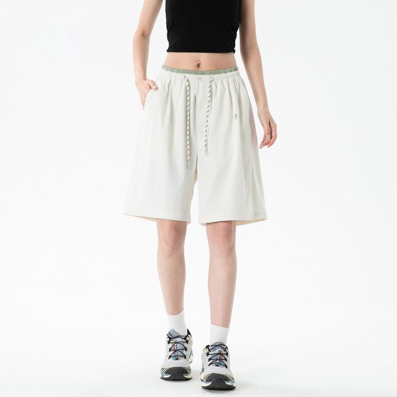Woodpecker ženske sportske šorcice, Dopamine, ljeto 2025, poliester (95%+), Ice Silk brzo sušeći materijal, cargo casual stil, srednji pojas, pet duljina