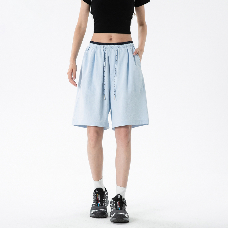 Woodpecker ženske sportske šorcice, Dopamine, ljeto 2025, poliester (95%+), Ice Silk brzo sušeći materijal, cargo casual stil, srednji pojas, pet duljina