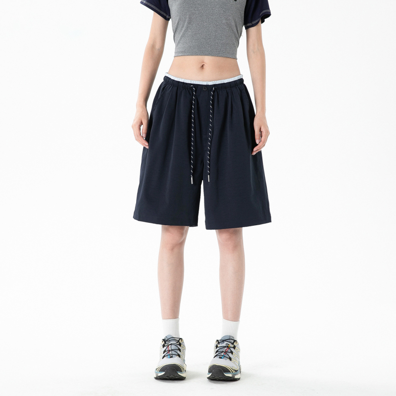 Woodpecker ženske sportske šorcice, Dopamine, ljeto 2025, poliester (95%+), Ice Silk brzo sušeći materijal, cargo casual stil, srednji pojas, pet duljina