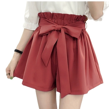 Ženske hlače s visokim strukom i širokim krojem od pamuka s vezom, duljina 3/4, casual proljeće-ljeto