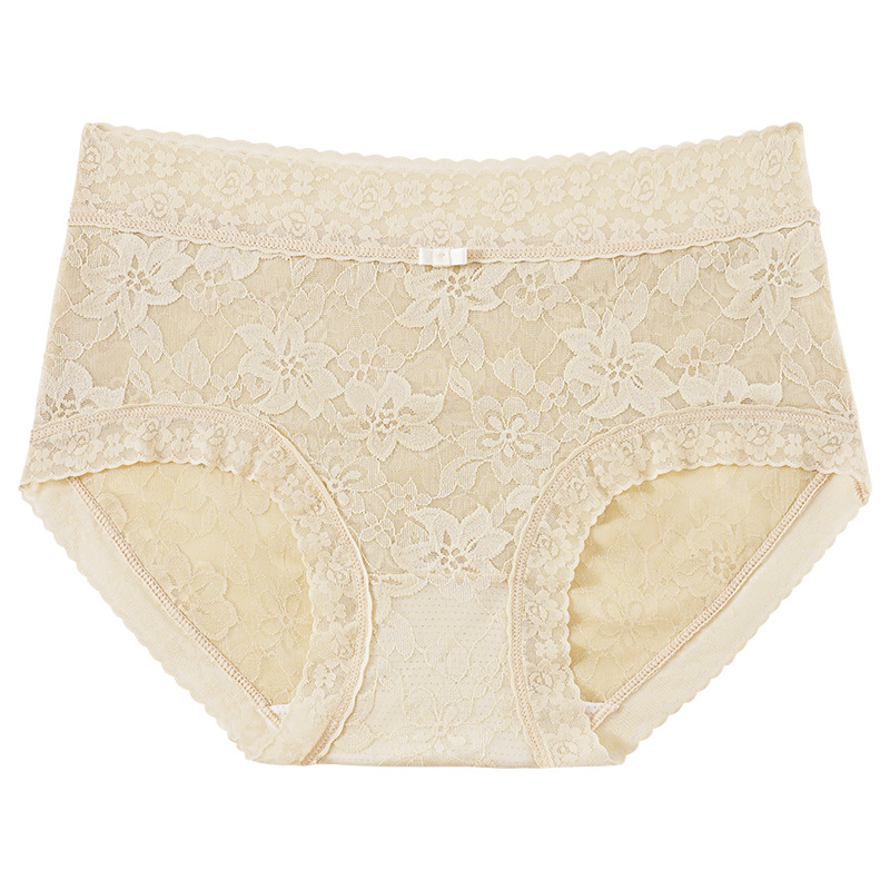 Ženske gaćice s francuskom čipkom, srednji struk, najlon materijal, podstava od Mulberry svile (80–90%), prozračne, antibakterijske