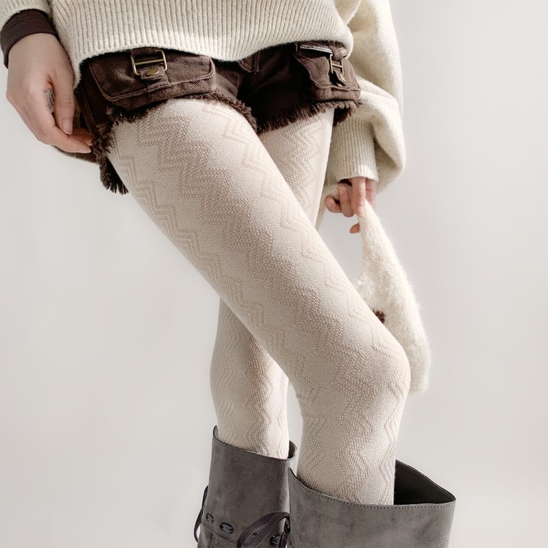 Ženske hulahopke od vune, debele, valoviti žakard uzorak, oblikovanje, otpornost na habanje i trenje, korejski stil