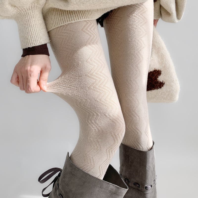 Ženske hulahopke od vune, debele, valoviti žakard uzorak, oblikovanje, otpornost na habanje i trenje, korejski stil