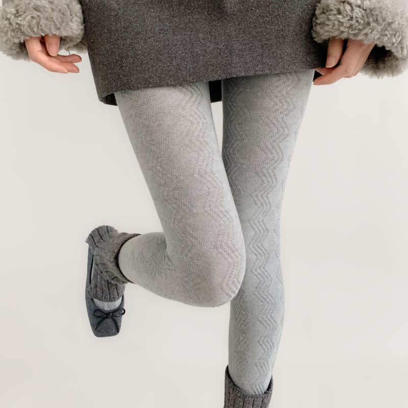 Ženske hulahopke od vune, debele, valoviti žakard uzorak, oblikovanje, otpornost na habanje i trenje, korejski stil