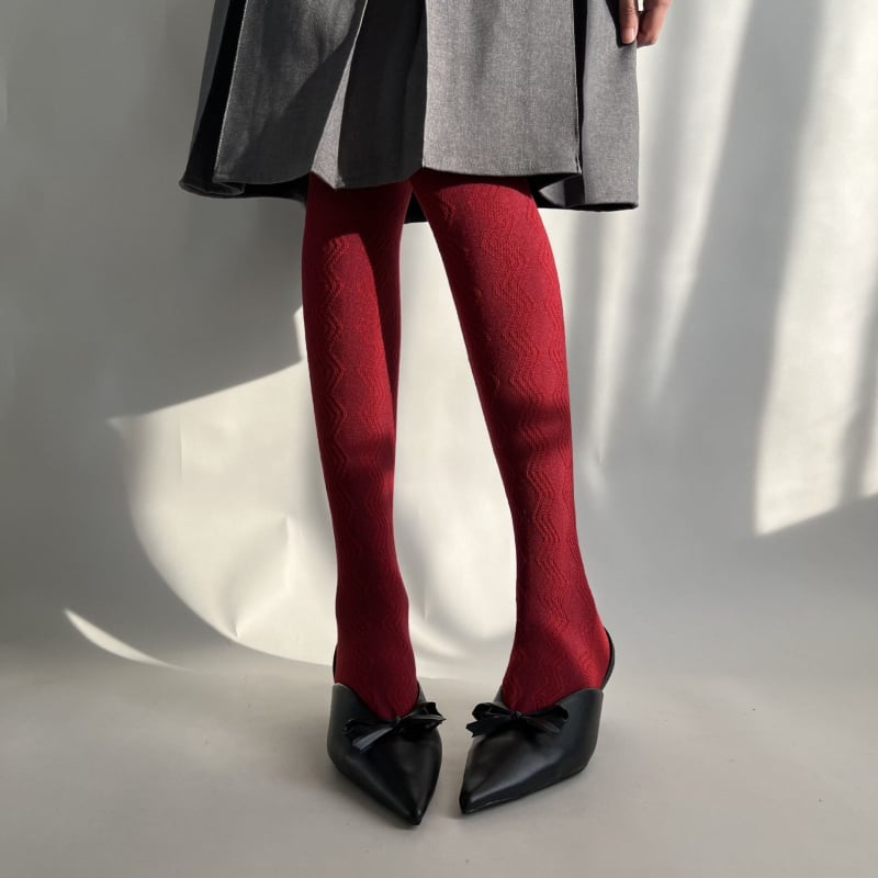 Ženske hulahopke od vune, debele, valoviti žakard uzorak, oblikovanje, otpornost na habanje i trenje, korejski stil