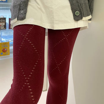 Pamukaste čarape s šupljim rombnim uzorkom, za žene, minimalistički stil, jesen-zima