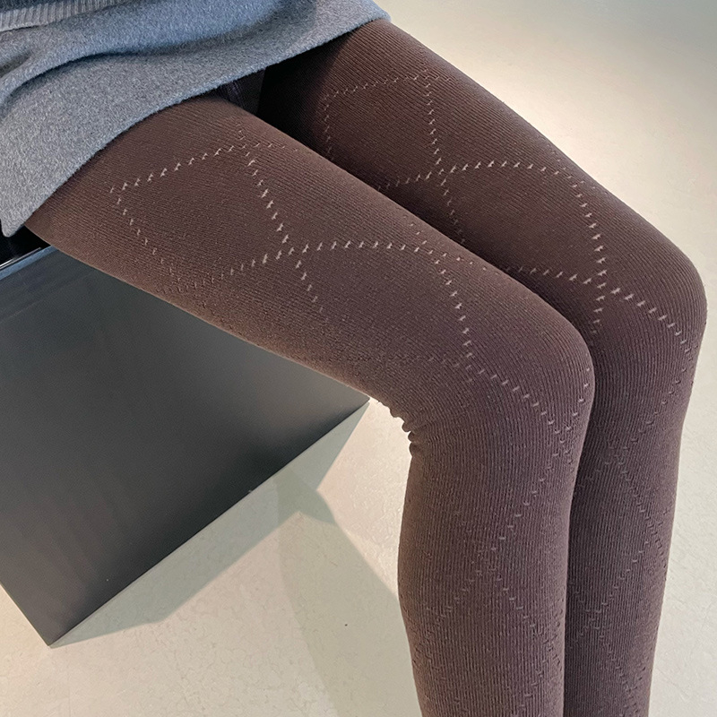 Pamukaste čarape s šupljim rombnim uzorkom, za žene, minimalistički stil, jesen-zima