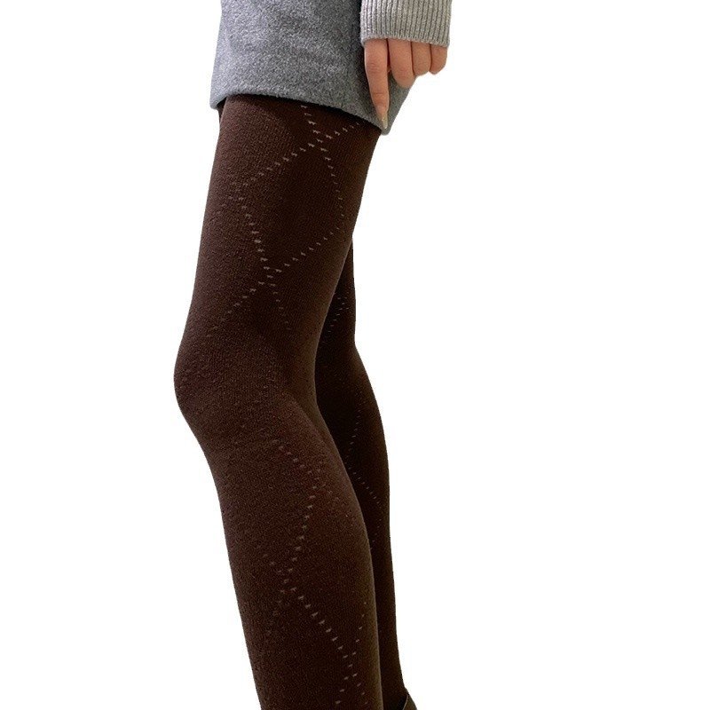 Pamukaste čarape s šupljim rombnim uzorkom, za žene, minimalistički stil, jesen-zima