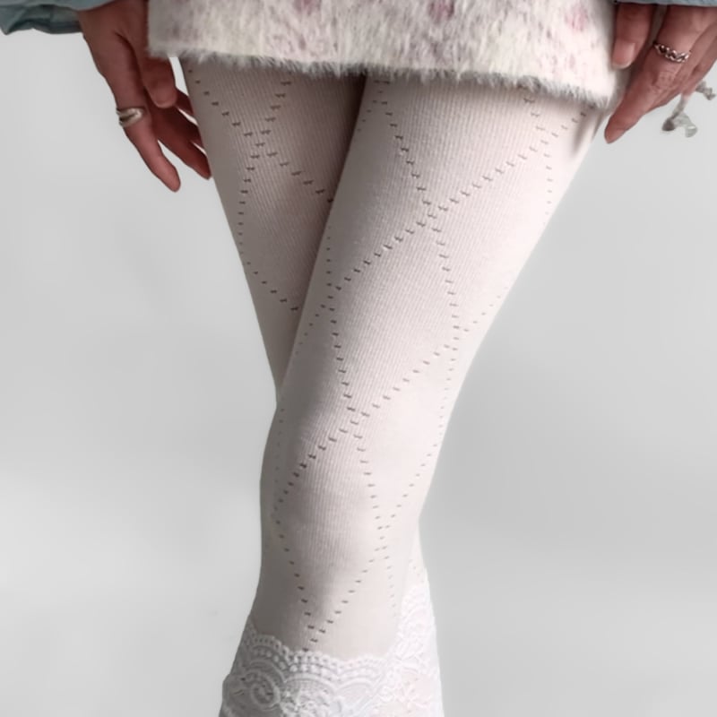 Ženske pamucne hulahopkolgotice s dijamantnim uzorkom, oblikovanje tijela, tanke, za sve sezone