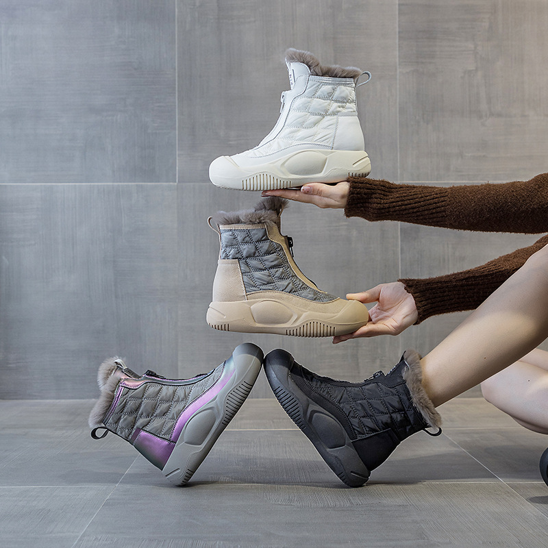 Zimske čizme s debelim potplatom, gornji dio od dvostruke kravlje kože, gumeni potplat, visok kroj čizme, vodootporne