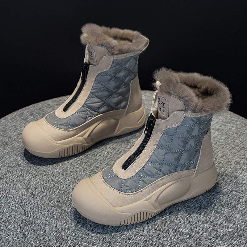 Zimske čizme s debelim potplatom, gornji dio od dvostruke kravlje kože, gumeni potplat, visok kroj čizme, vodootporne