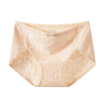 Ženske jacquard pamučne gaćice, bezšivne, srednji pojas, prozračne, pamuk podstava