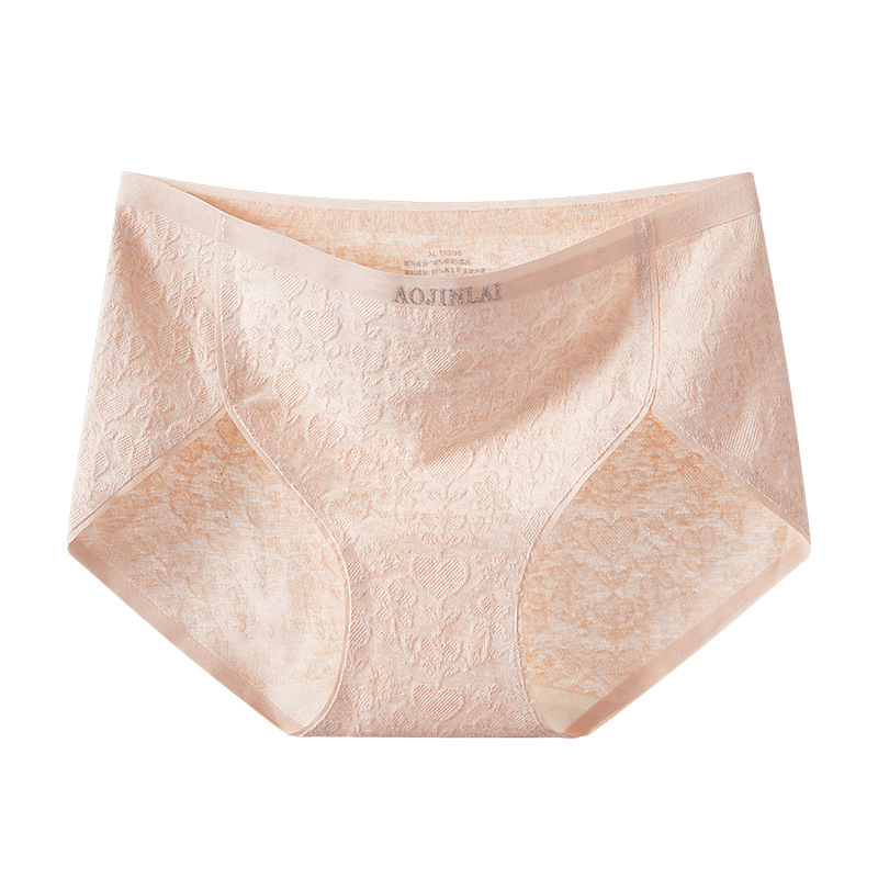 Ženske jacquard pamučne gaćice, bezšivne, srednji pojas, prozračne, pamuk podstava