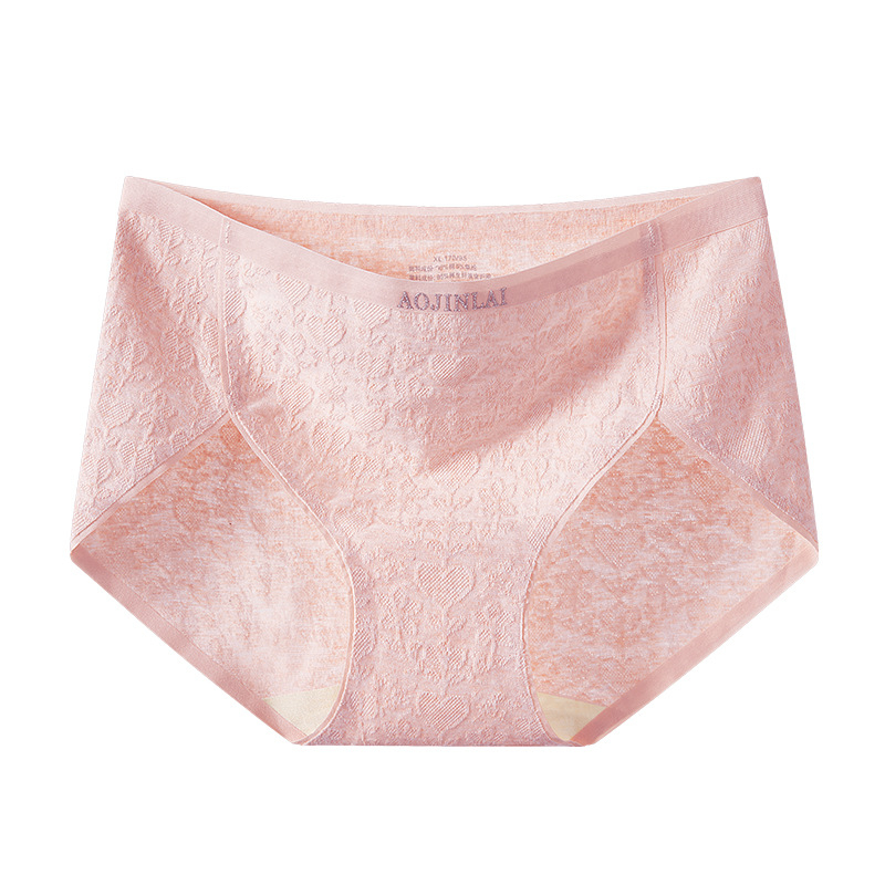 Ženske jacquard pamučne gaćice, bezšivne, srednji pojas, prozračne, pamuk podstava