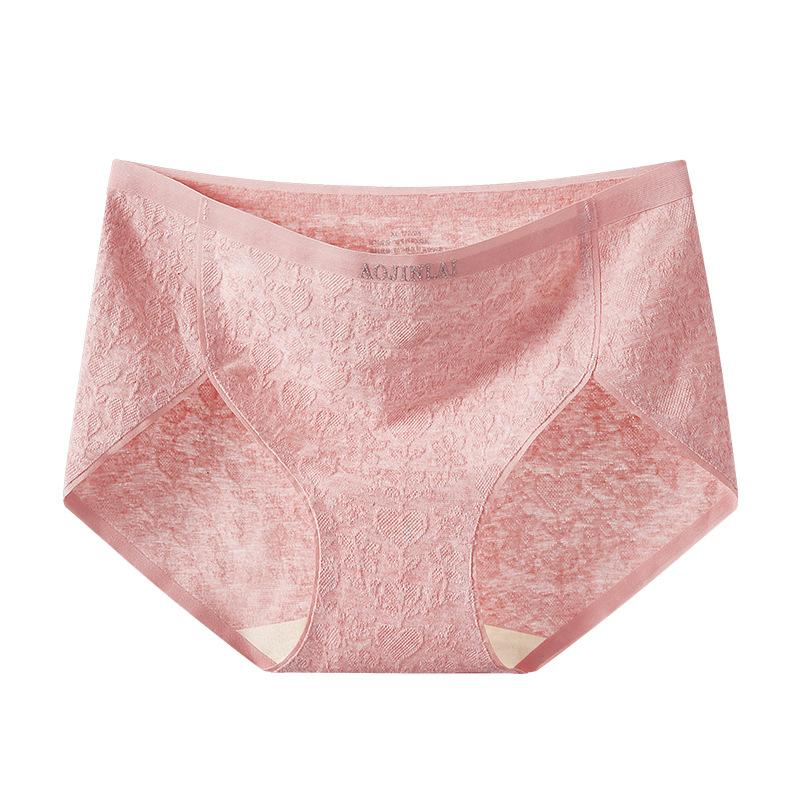 Ženske jacquard pamučne gaćice, bezšivne, srednji pojas, prozračne, pamuk podstava