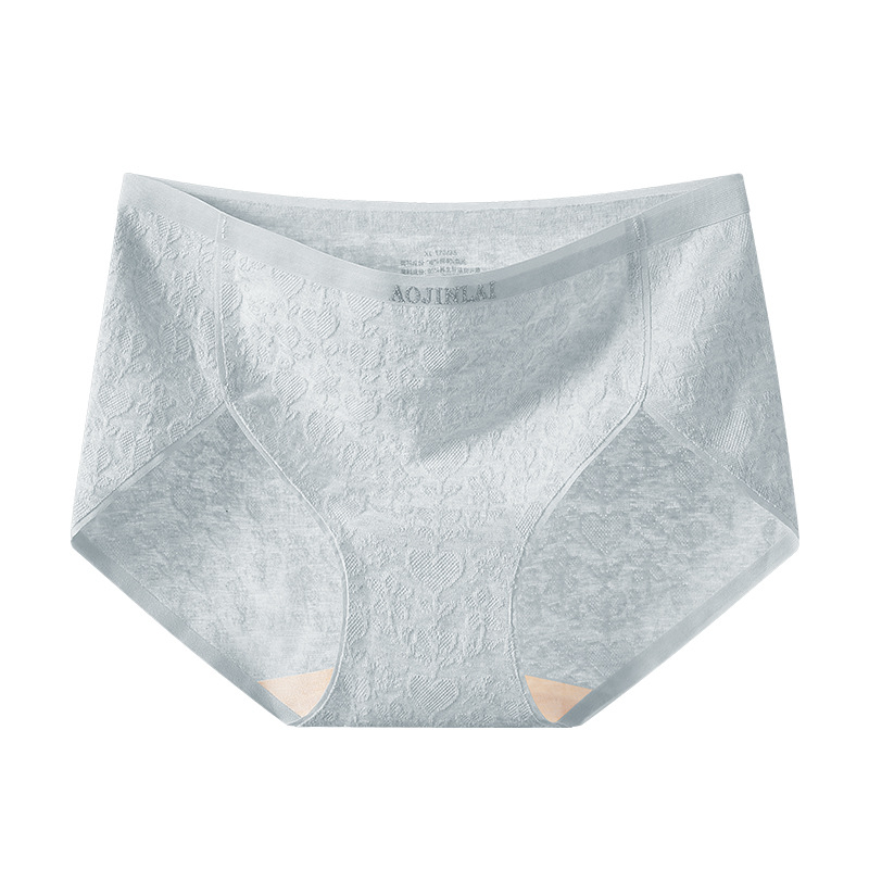Ženske jacquard pamučne gaćice, bezšivne, srednji pojas, prozračne, pamuk podstava