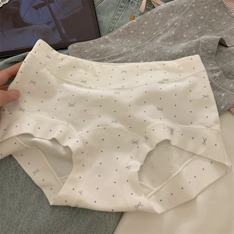 Ženske pamuk bokser gaćice s antibakterijskim 10A, prozračne, brzo suše, cvjetni uzorak, srednji pojas