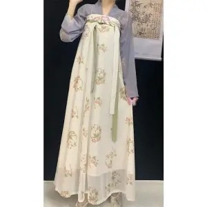 Ханфу рокля, лято 2023, 90-95% полиестер, печатане и багрене