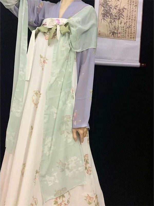 Ханфу рокля, лято 2023, 90-95% полиестер, печатане и багрене